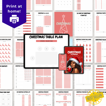 Ultimate PLR Christmas Planner | Editable & Printable | Includes That Girl Clipart | Works with GoodNotes & All Devices | Resell Rights Included