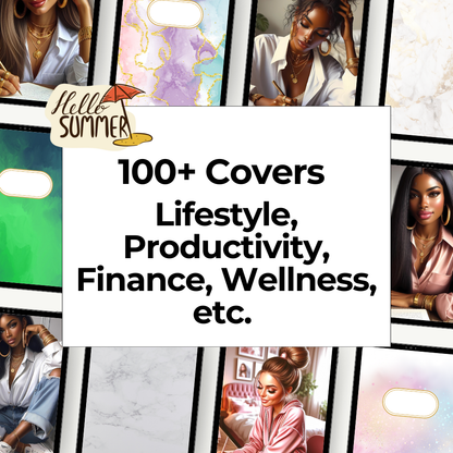 560 Pages Editable Planners, 7000+ Stickers, 100+ Covers (Lifestyle, Productivity, Finance, Wellness, etc.) with Resell Rights