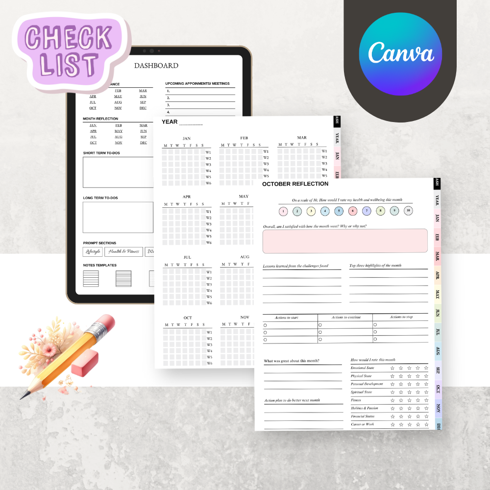 560 Pages Editable Planners, 7000+ Stickers, 100+ Covers (Lifestyle, Productivity, Finance, Wellness, etc.) with Resell Rights