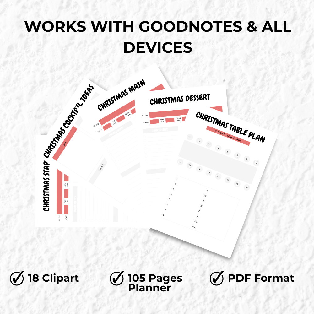 Ultimate PLR Christmas Planner | Editable & Printable | Includes That Girl Clipart | Works with GoodNotes & All Devices | Resell Rights Included